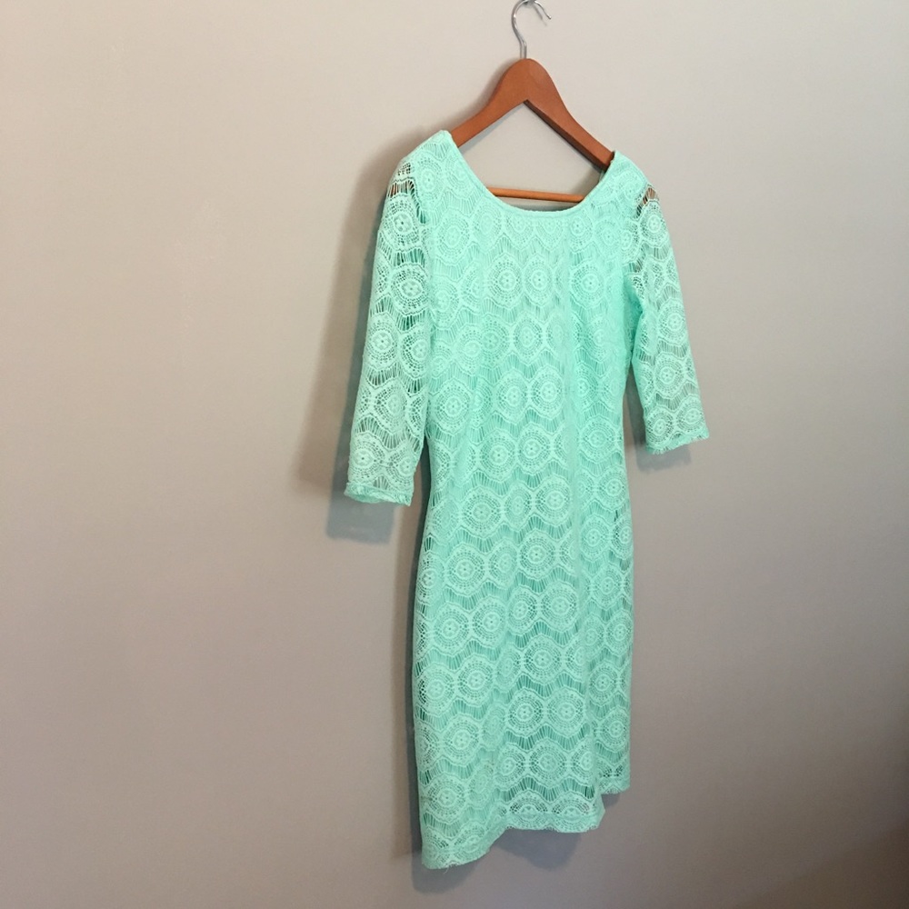I.N. San Francisco Mint Lace Dress Sz 5 - Picture 5 of 8